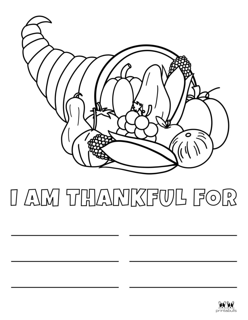 I AM Thankful Printable Worksheets