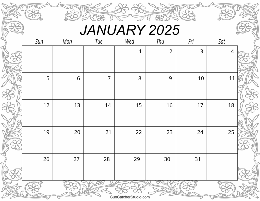 January Calendar 2025 Printable Free Download Pdf Laurits A Danielsen