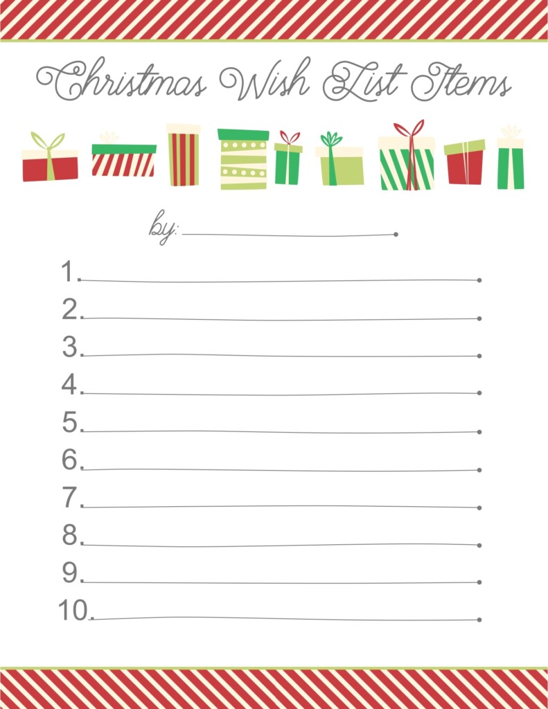Kids Christmas Wish List 12 Free PDF Printables Printablee