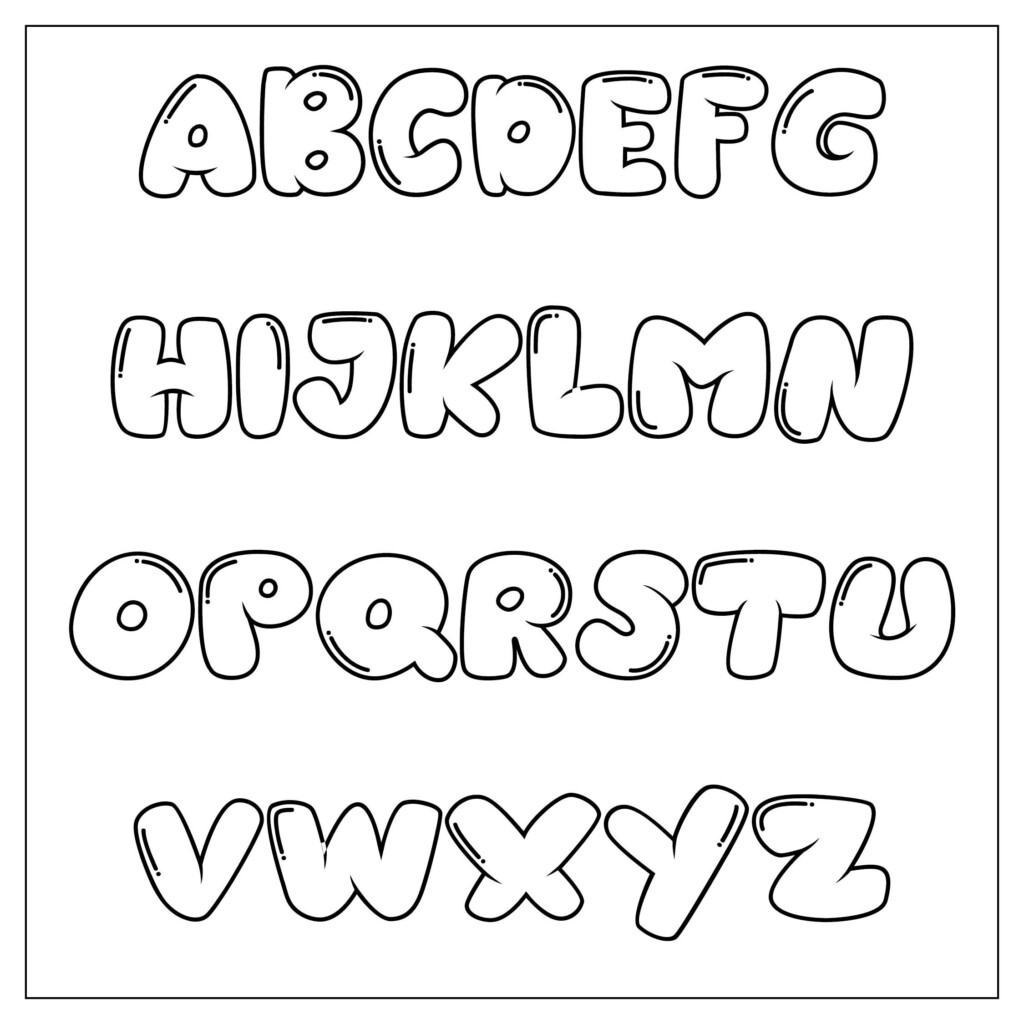 Large Printable Bubble Letters Printablee