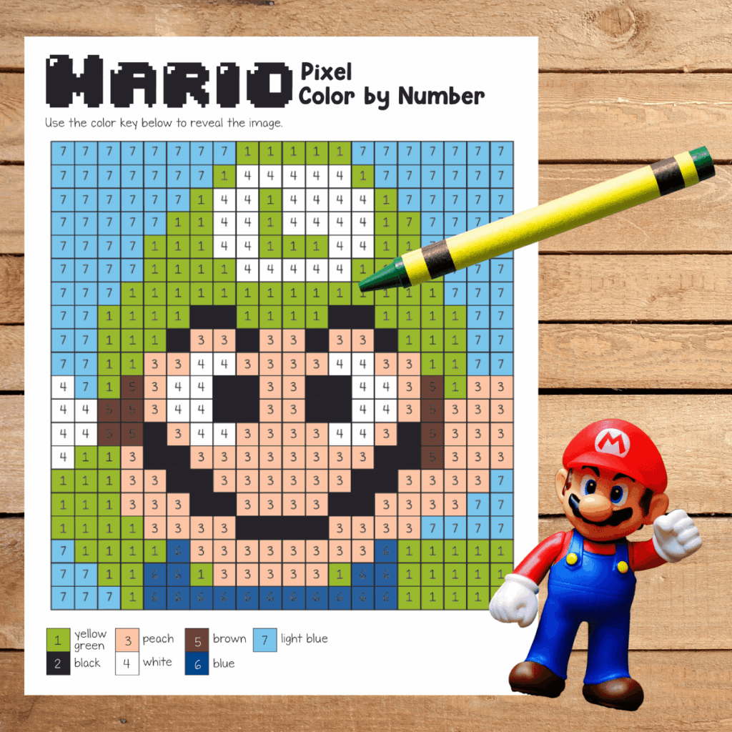 Mario Bros Free Printable Pixel Art FREE Printables