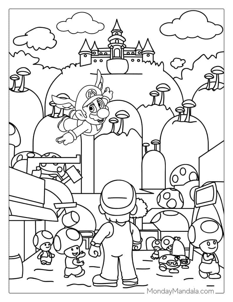 Mario Movie Coloring Pages Coloring Home
