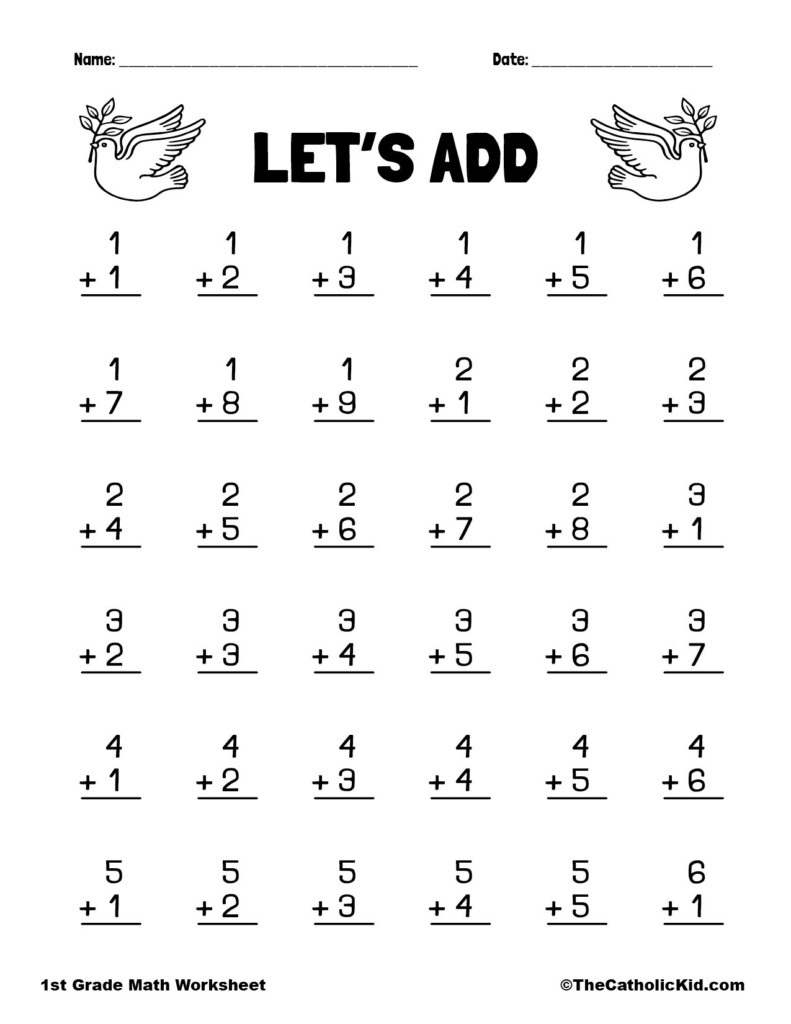 Math For 1St Graders Worksheets Printable Free