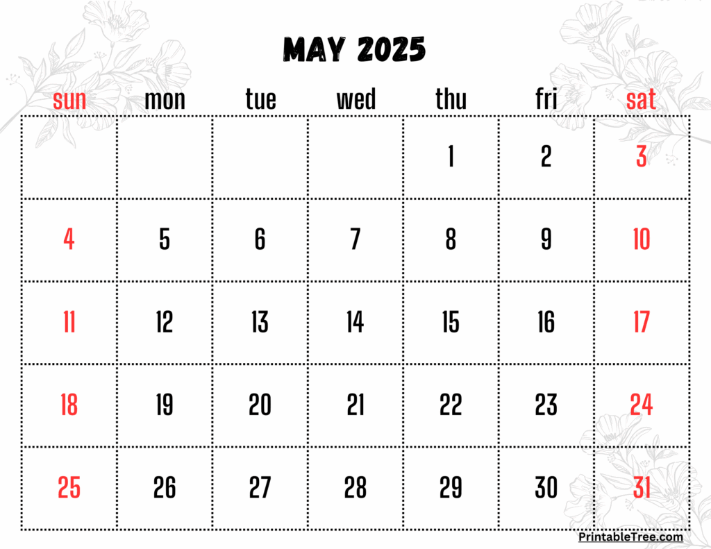 May 2025 May Calendar Printable Free Pdf Laura Schneider
