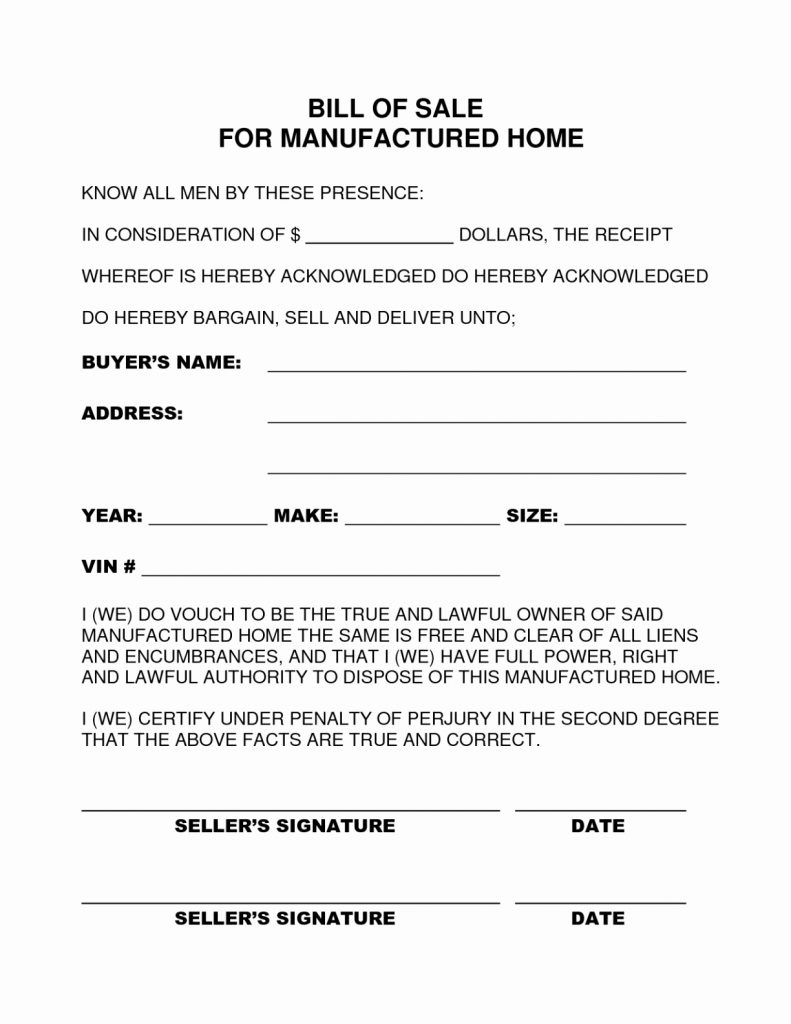 Mobile Home Bill Of Sale Template Alabama Beautiful Sample Free 