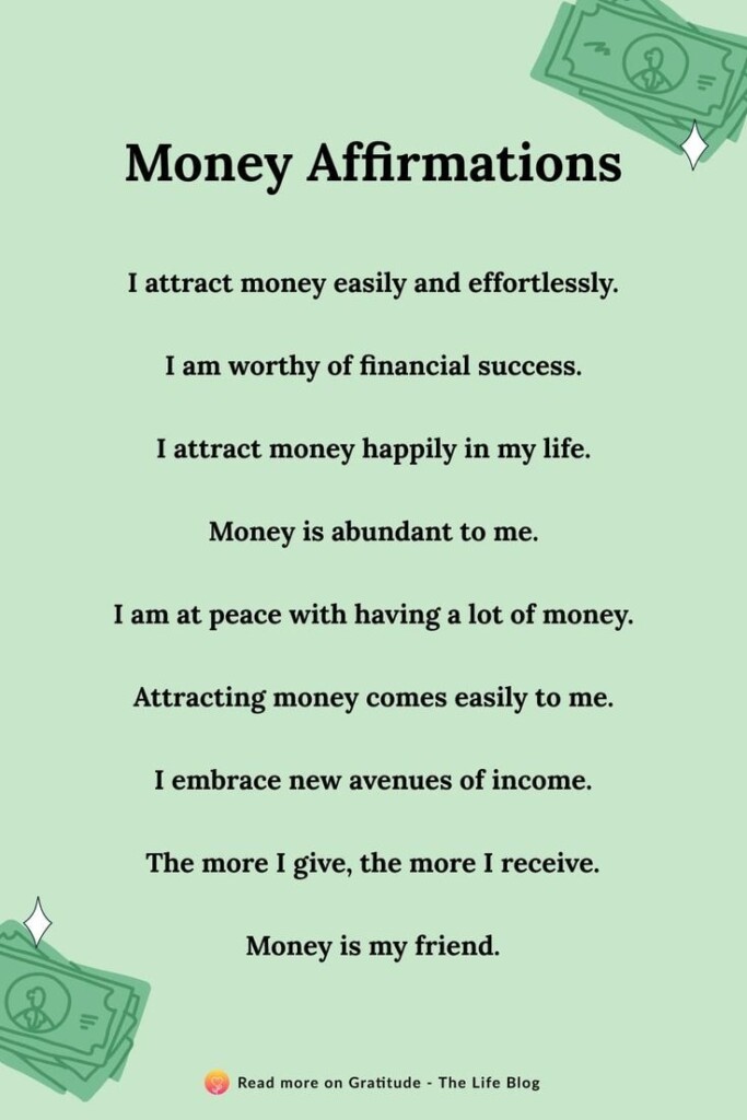Money Affirmations For Attracting Abundance
