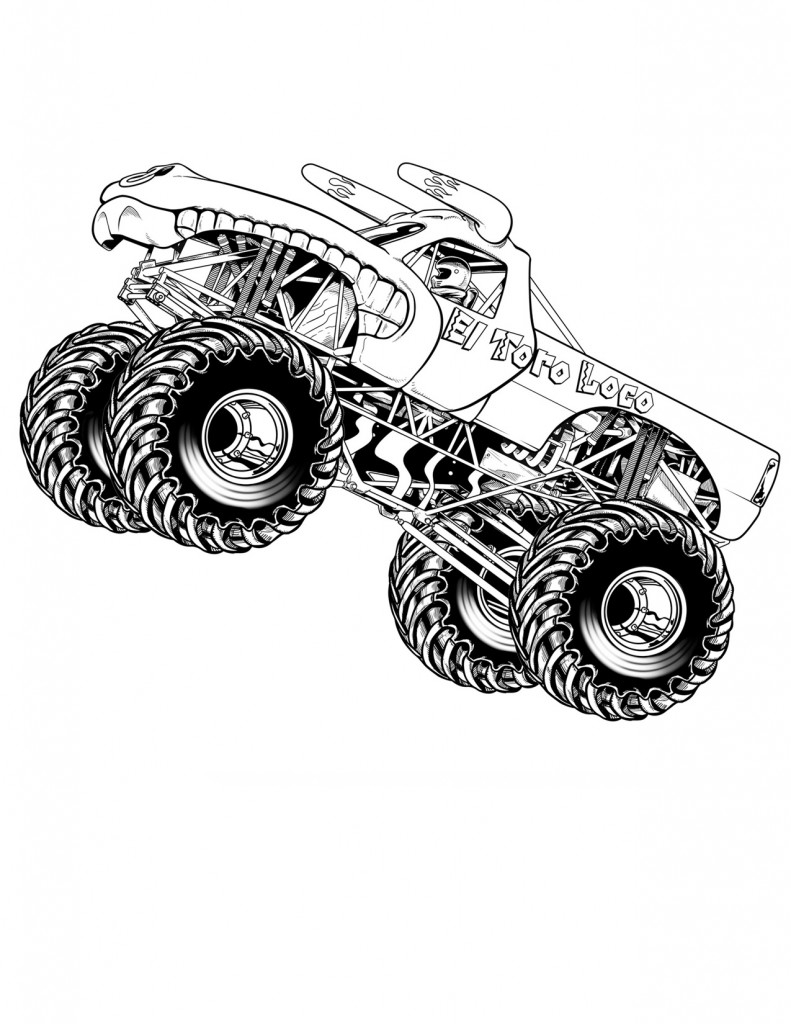 Monster Truck Coloring Pages Free Printable Coloring Pages