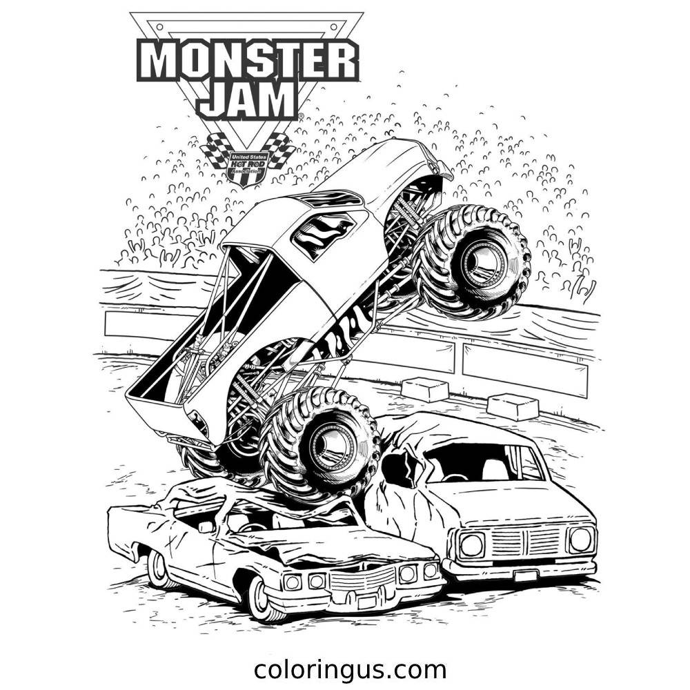 Monster Truck Coloring Pages Free Printable PDF Sheets 