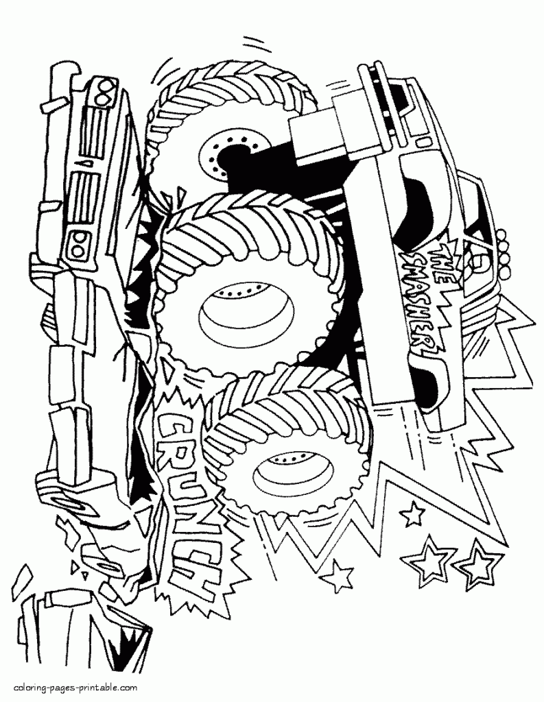 Monster Truck Coloring Pages Grave Digger COLORING PAGES PRINTABLE COM