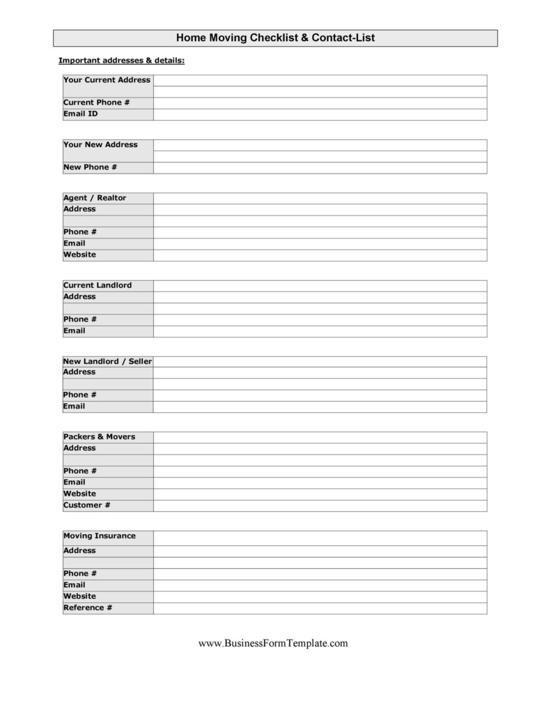 Moving Out Of State Checklist Printable Free Pdf Infoupdate