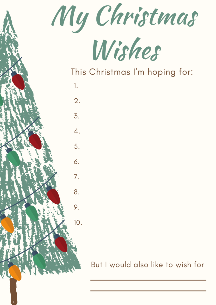 My Christmas Wish List Printable