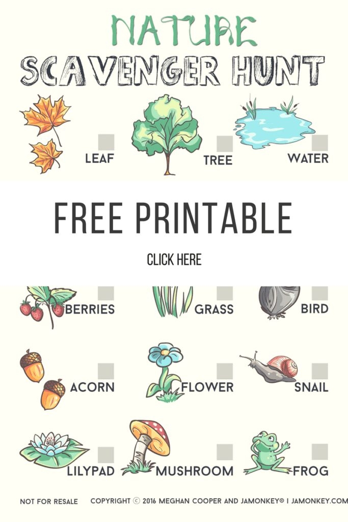 Nature Scavenger Hunt Free Printable JaMonkey