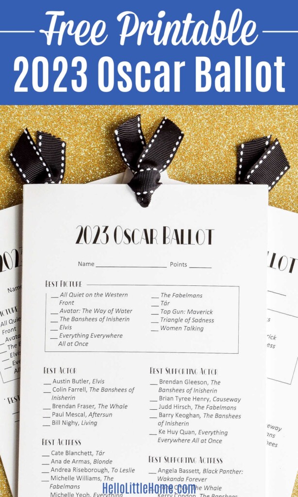 Oscars Ballot 2025 Printable Agata Stephenie