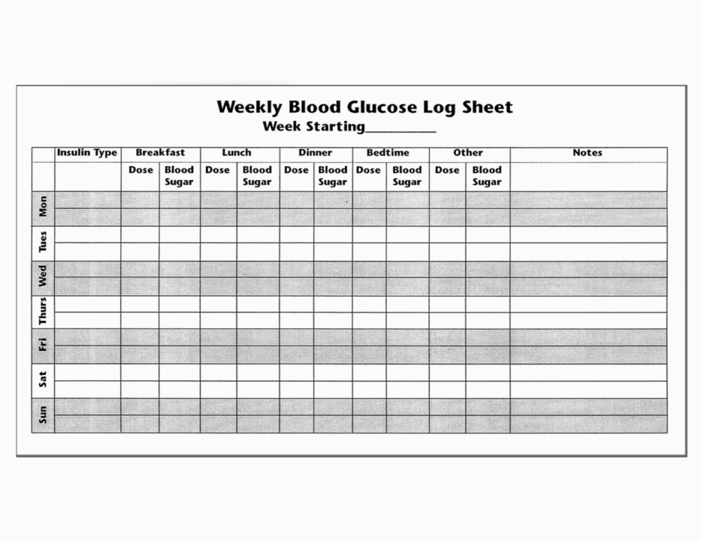 Patient Glucose Log Free Printable Printable New Year Banners
