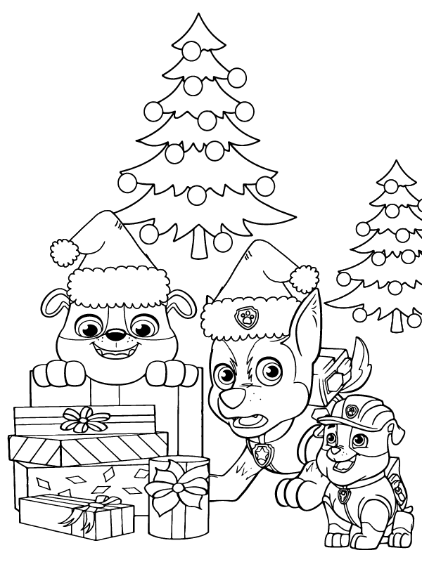 Paw Patrol Christmas Coloring Pages Free Printable Printable Coloring 