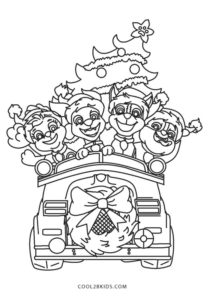 Paw Patrol Christmas Coloring Pages Free Printable Printable Coloring 