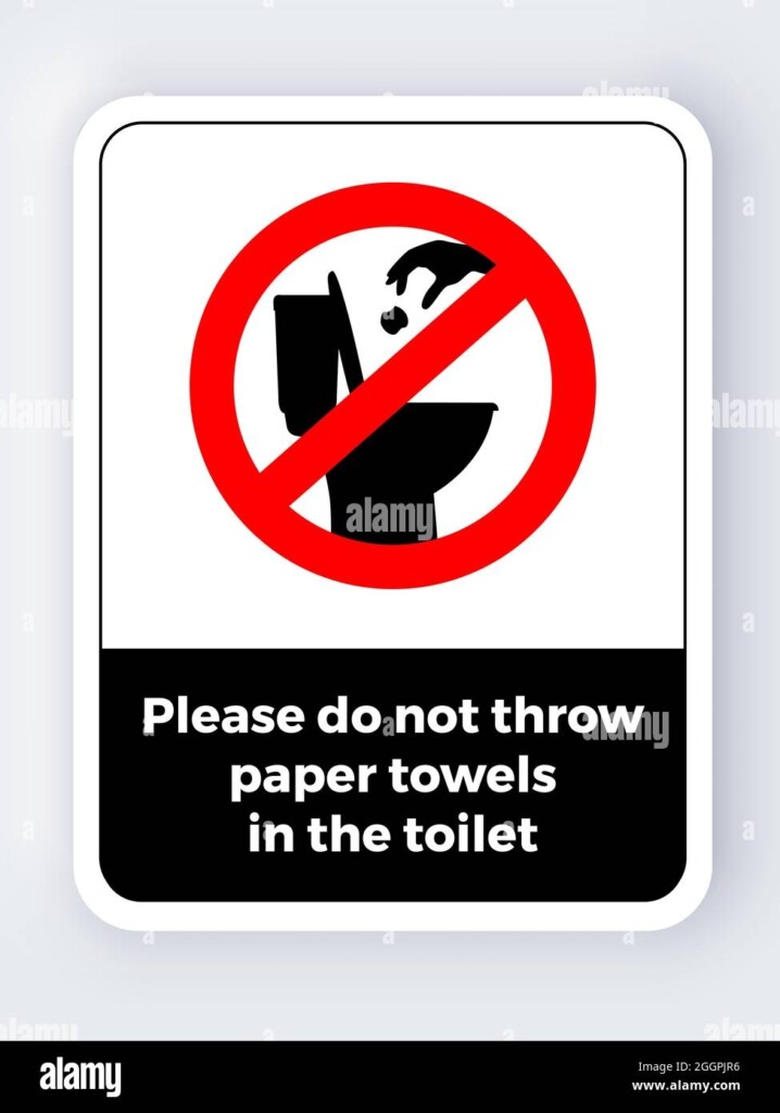 Please Do Not Throw Paper Towels Toilet Stock Vector Image Art Alamy