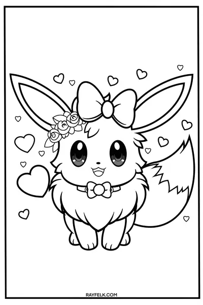 Pok mon Valentines Coloring Pages