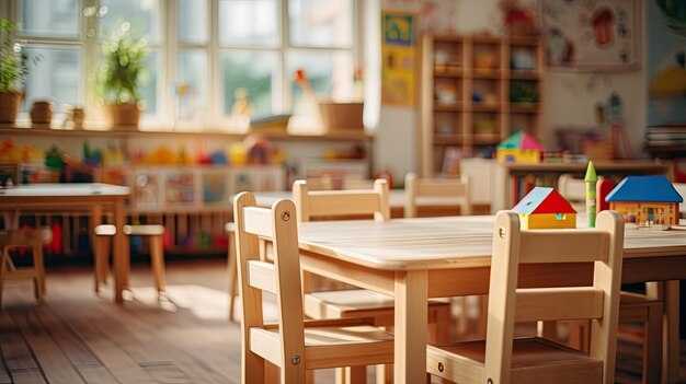 Premium Photo Childs Table And Chairs In Playroom For Creative Play 