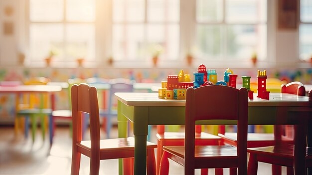 Premium Photo Childs Table And Chairs In Playroom For Creative Play 