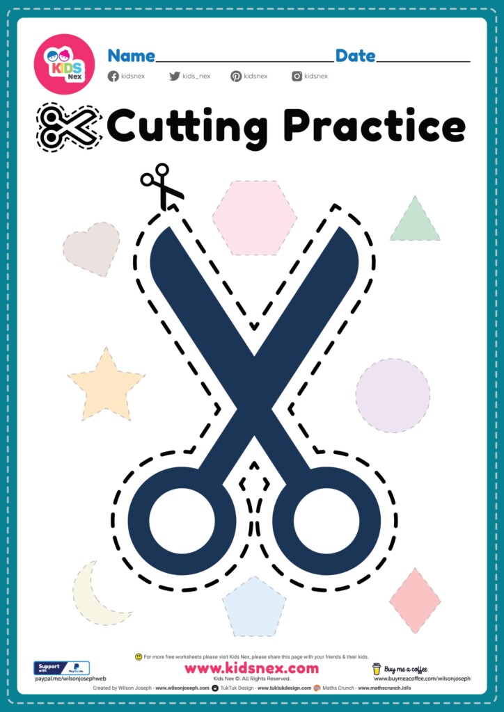 Preschool Cutting Practice Free Printable PDF For Kids