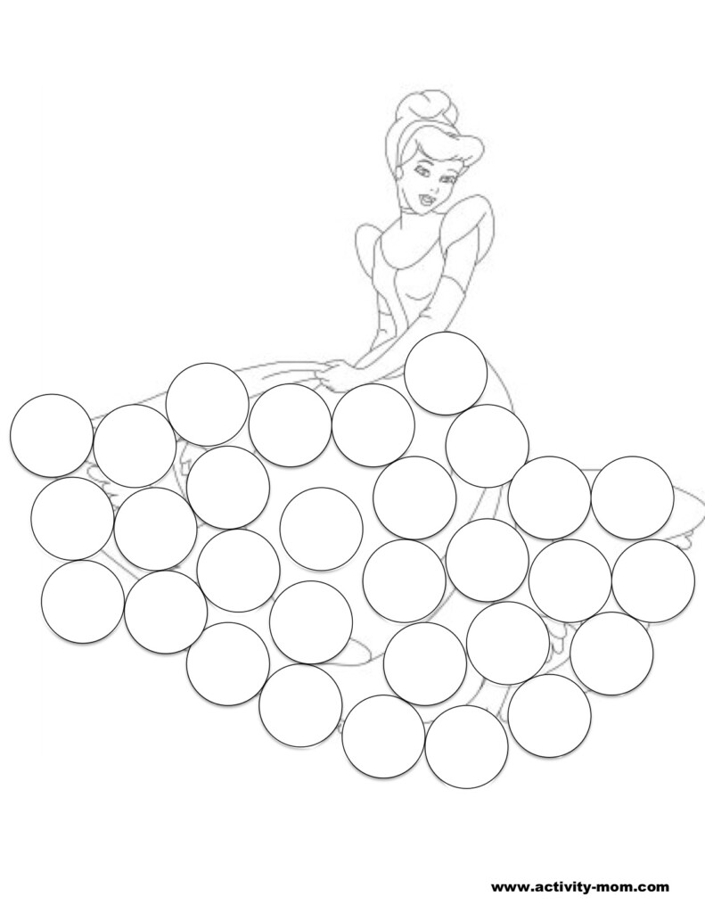 Princess Dot Marker Pages printable Activity Mom Coloring Nation