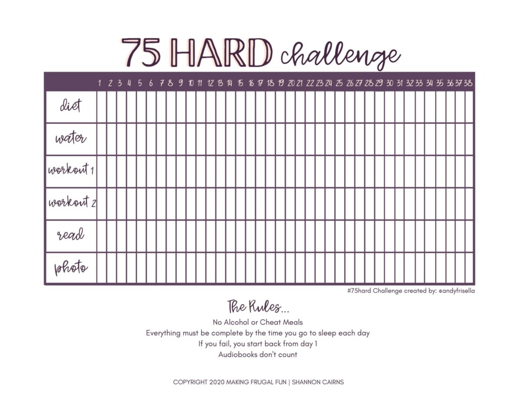 Printable 75 Hard Challenge Printableall Vrogue co