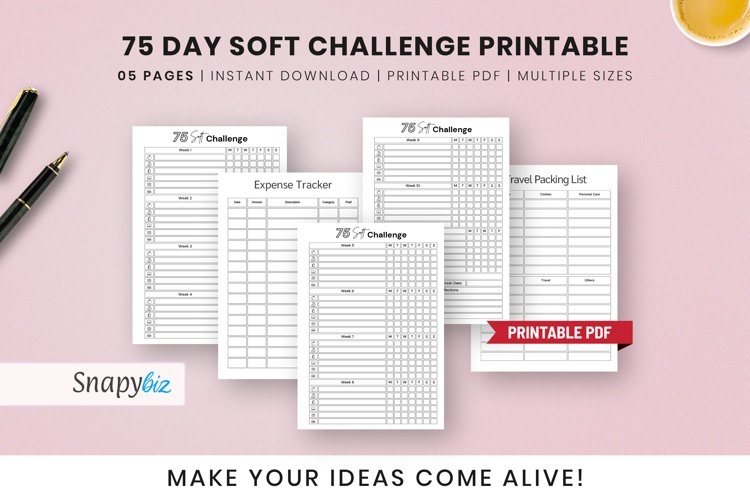 Printable 75 SOFT Challenge 75 Soft Printable 75 Easy