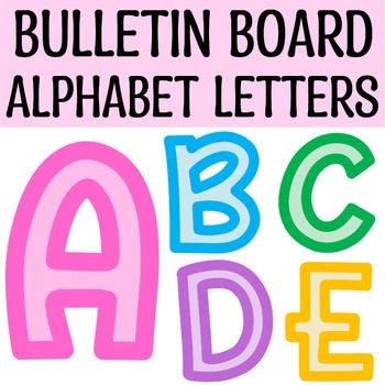 Printable Bright Bulletin Board Large Alphabet Letters Colorful 