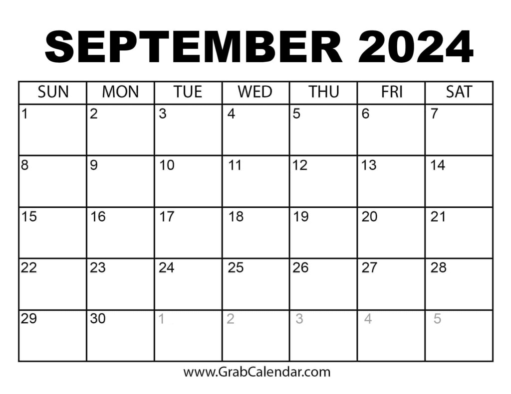 Printable Calendar Sept 2024 Fawne Juanita