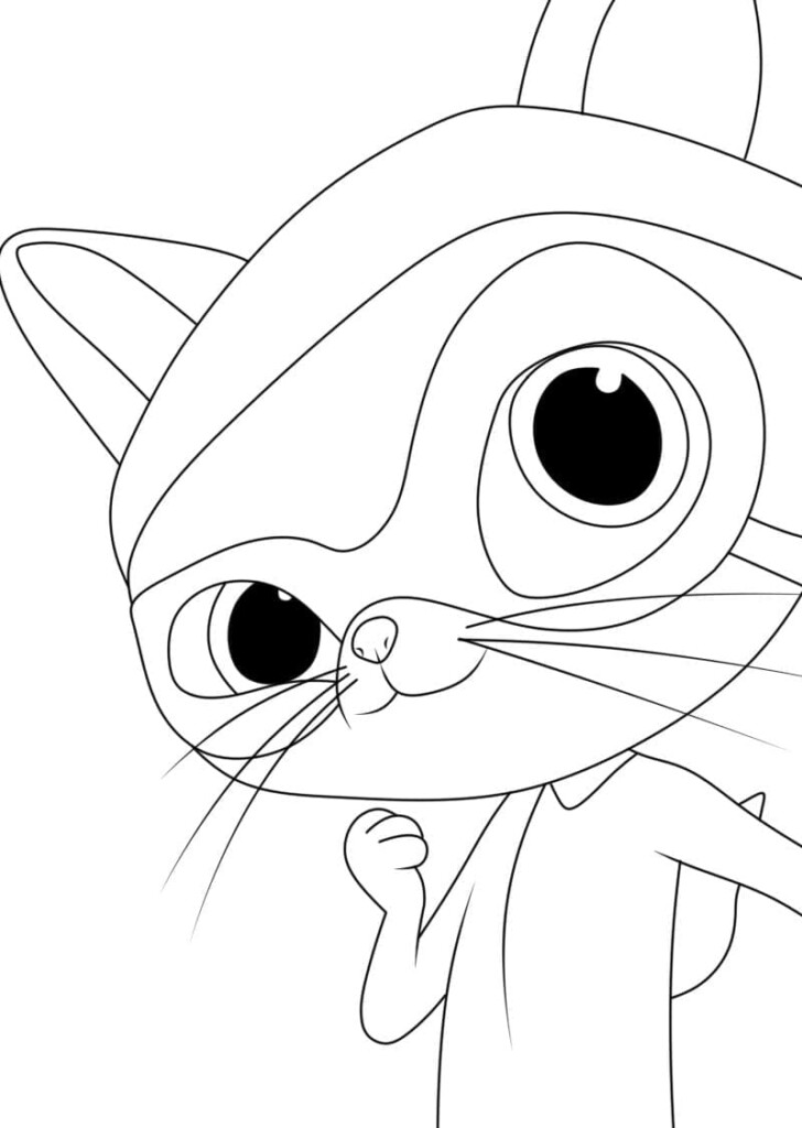 Printable Cat Burglar From SuperKitties Coloring Page Free Download 