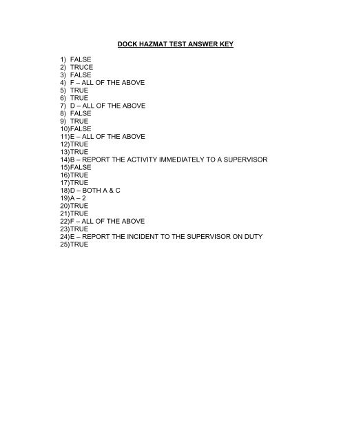 Printable CDL Hazmat Questions And Answers
