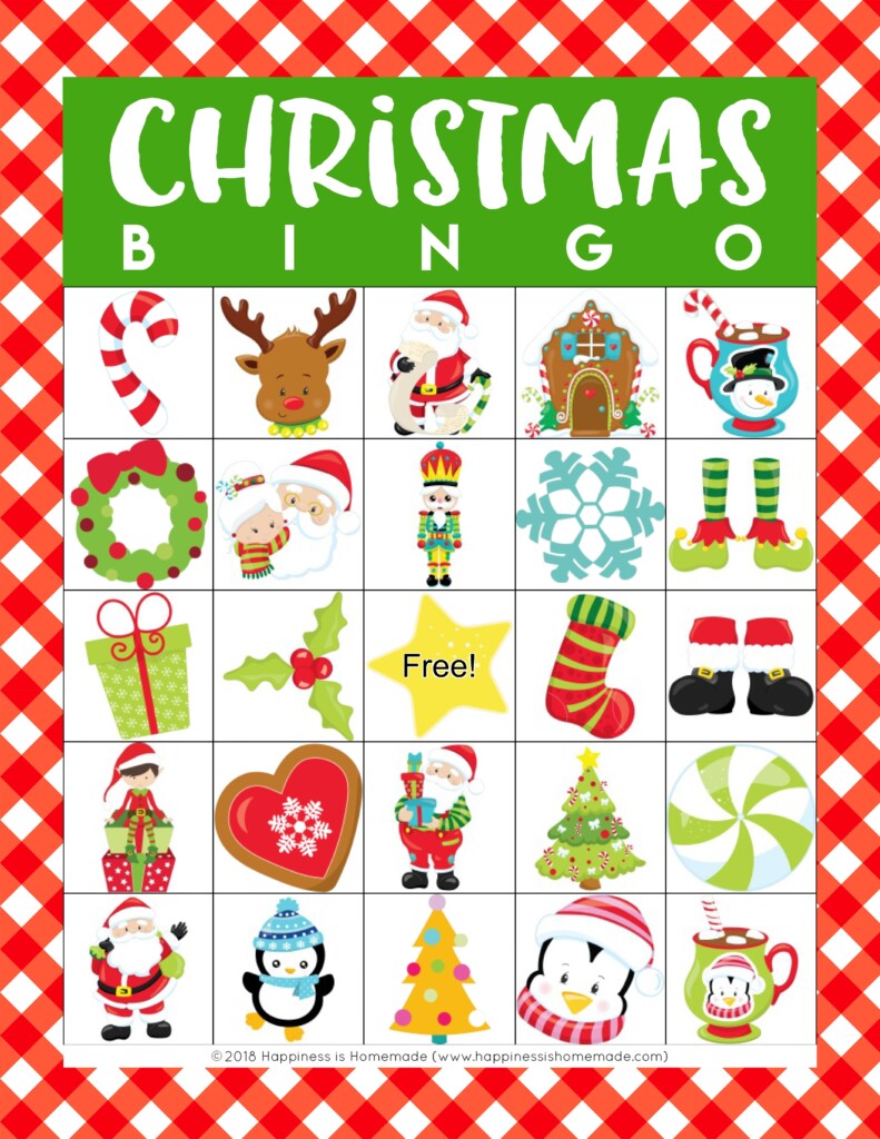 Printable Christmas Bingo Cards For 20