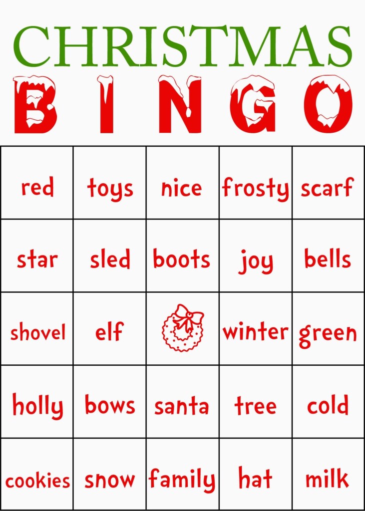 Printable Christmas Bingo Game Cards