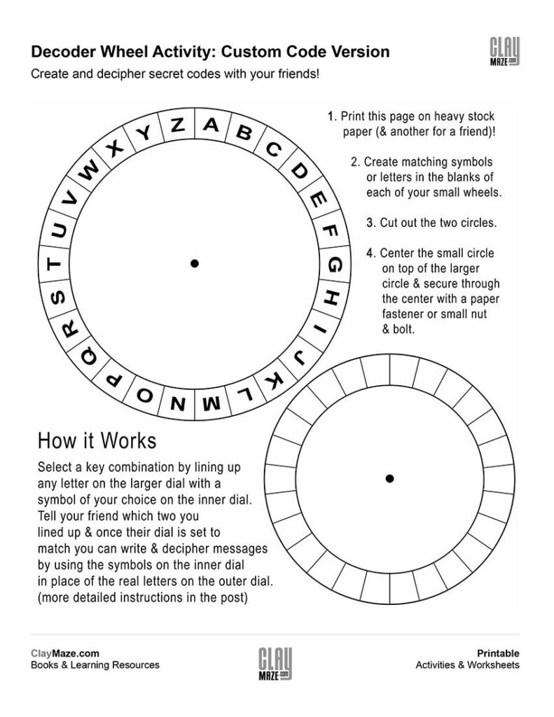 Printable Decoder Wheel Printable Sight Words List