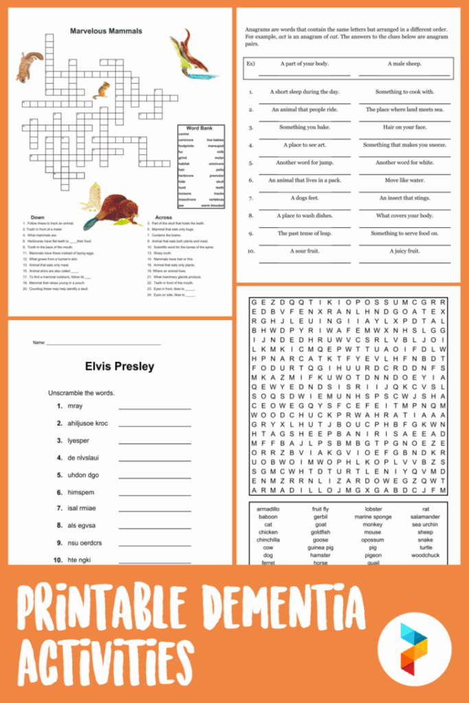 Printable Dementia Activities In 2021 Dementia Activities Activities 