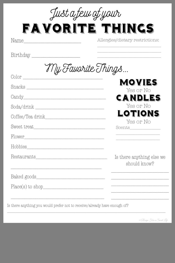 Printable Employee Favorite Things List Printable New Year Banners