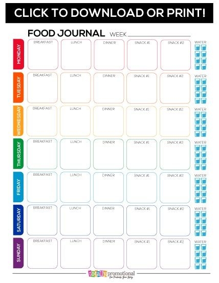Printable Food Journal Pdf Template Business PSD Excel Word PDF