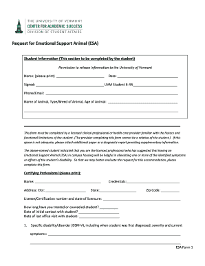 Printable Free Emotional Support Animal Letter Pdf PdfFiller