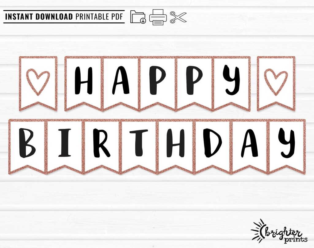 Printable Happy Birthday Banner INSTANT DOWNLOAD DIY Download 