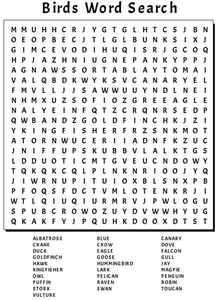 Printable Large Print Word Search Printable JD