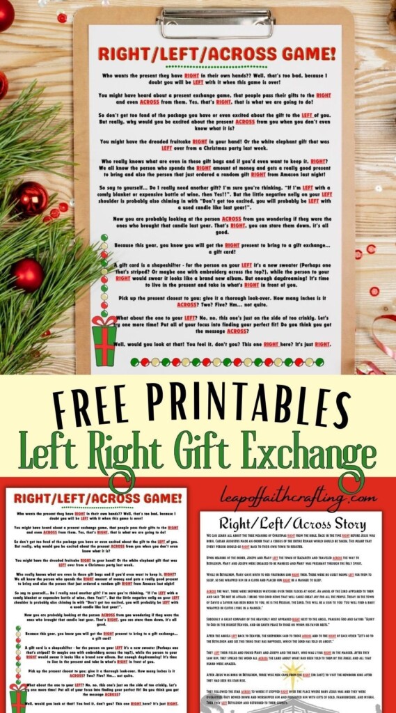 Printable Left Right Christmas Game Dev onallcylinders
