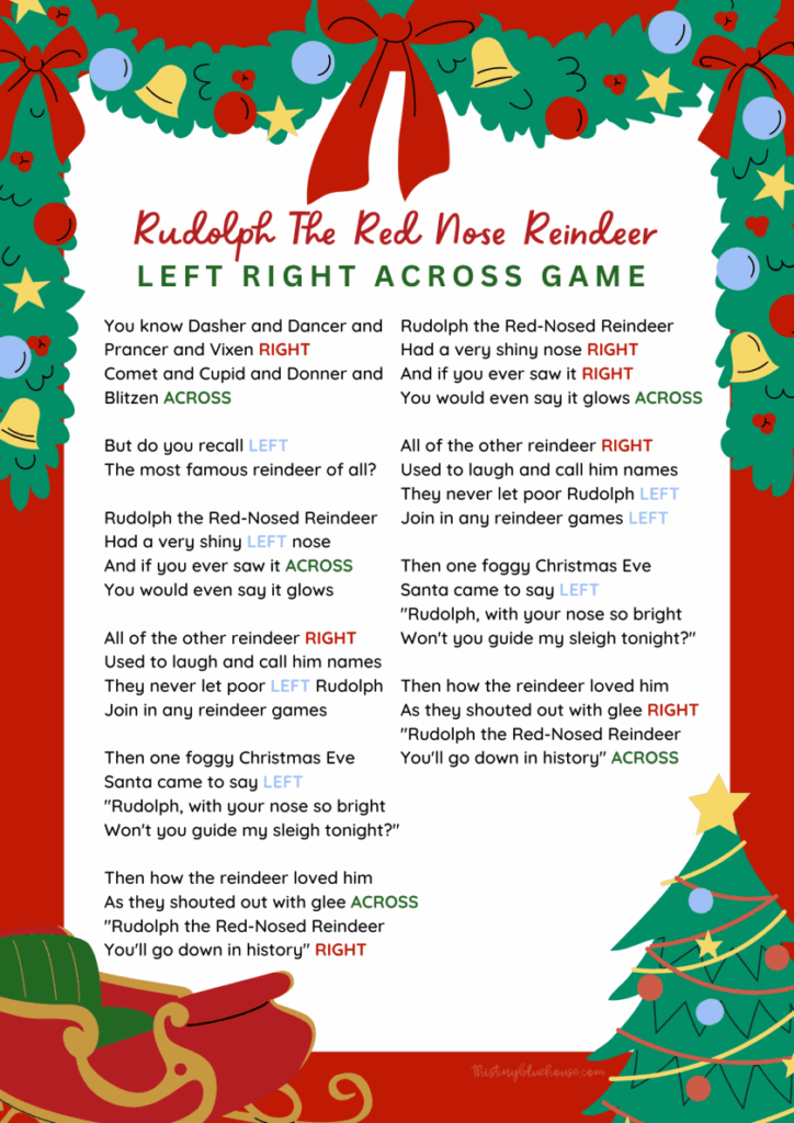 Printable Left Right Christmas Game Dev onallcylinders