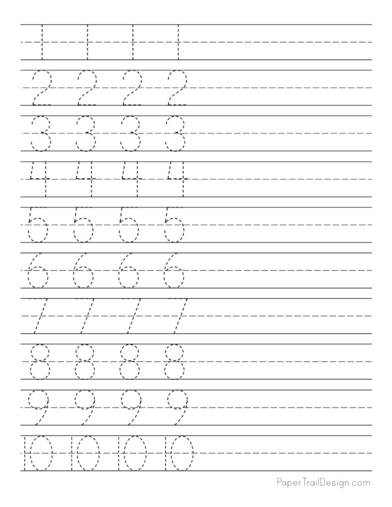 Printable Number Tracing Sheets