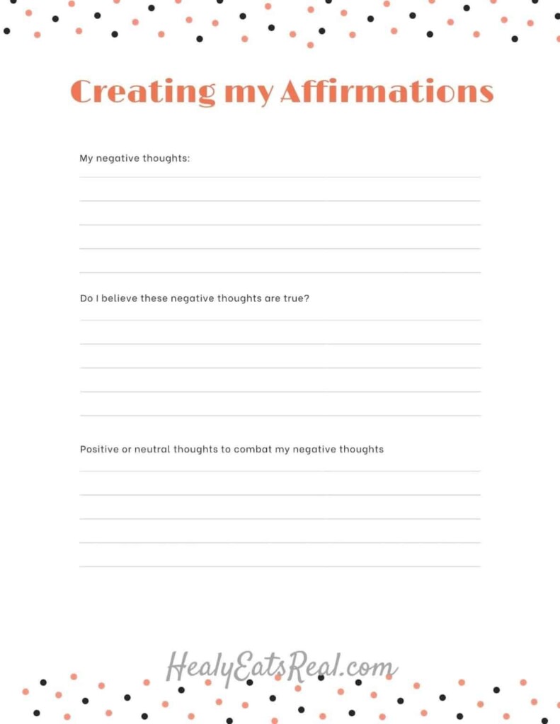 Printable Positive Affirmations Worksheet Pdf Printable Word Searches
