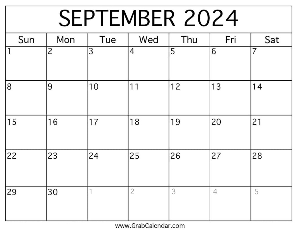 Printable September 2024 Calendar