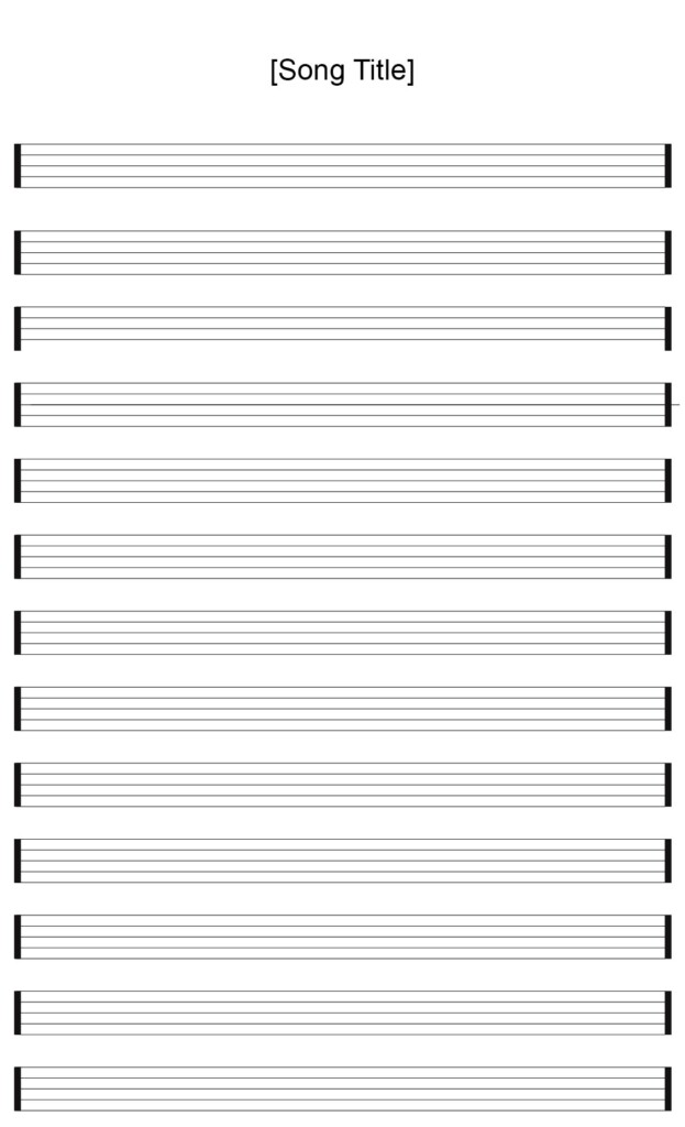 Printable Staff Paper Blank Sheet Music Printable JD