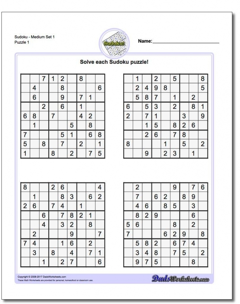Printable Sudoku 6 To A Page Printable Sudoku Free Free Printable