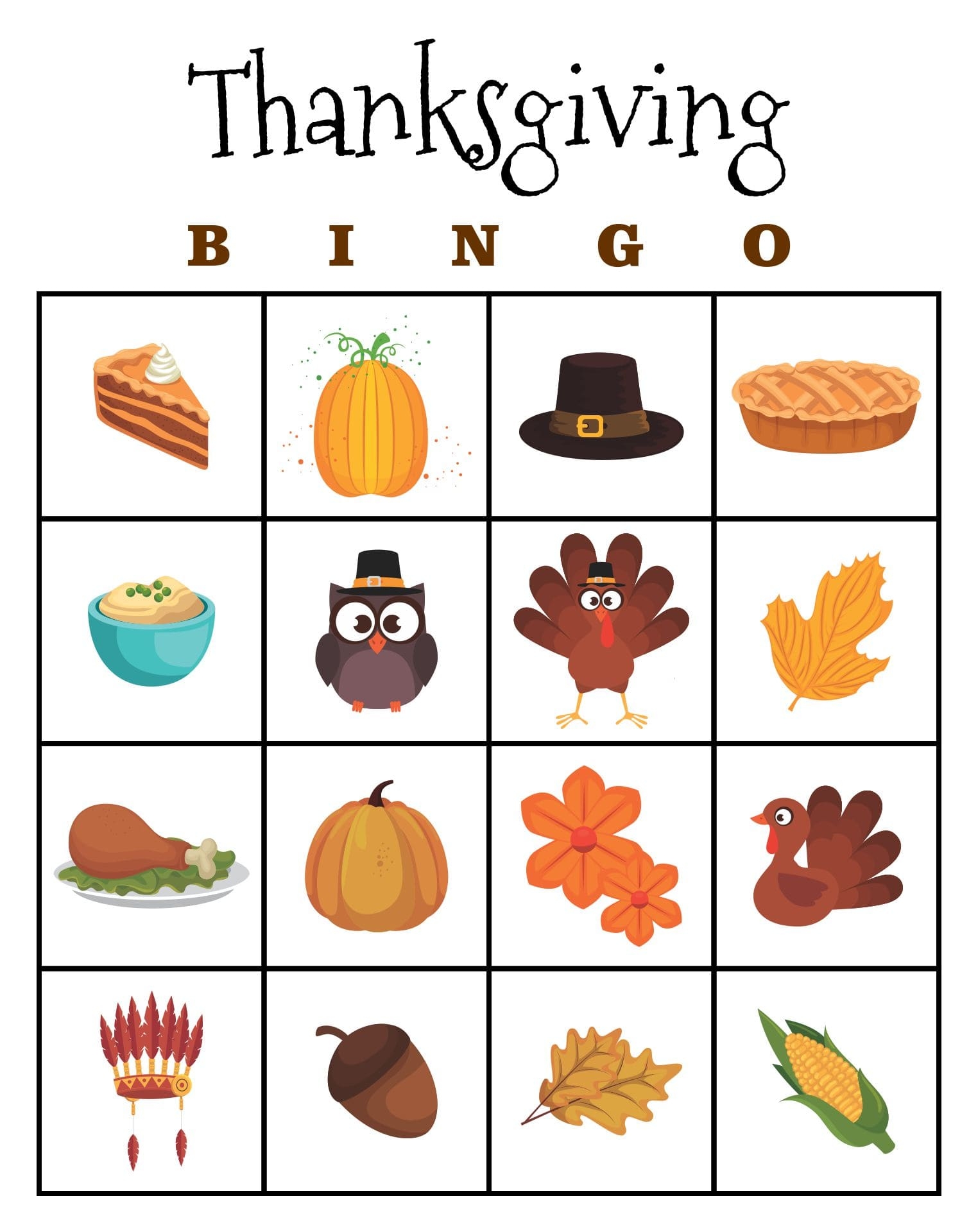 Printable Thanksgiving Bingo Free Download Free Download And Print
