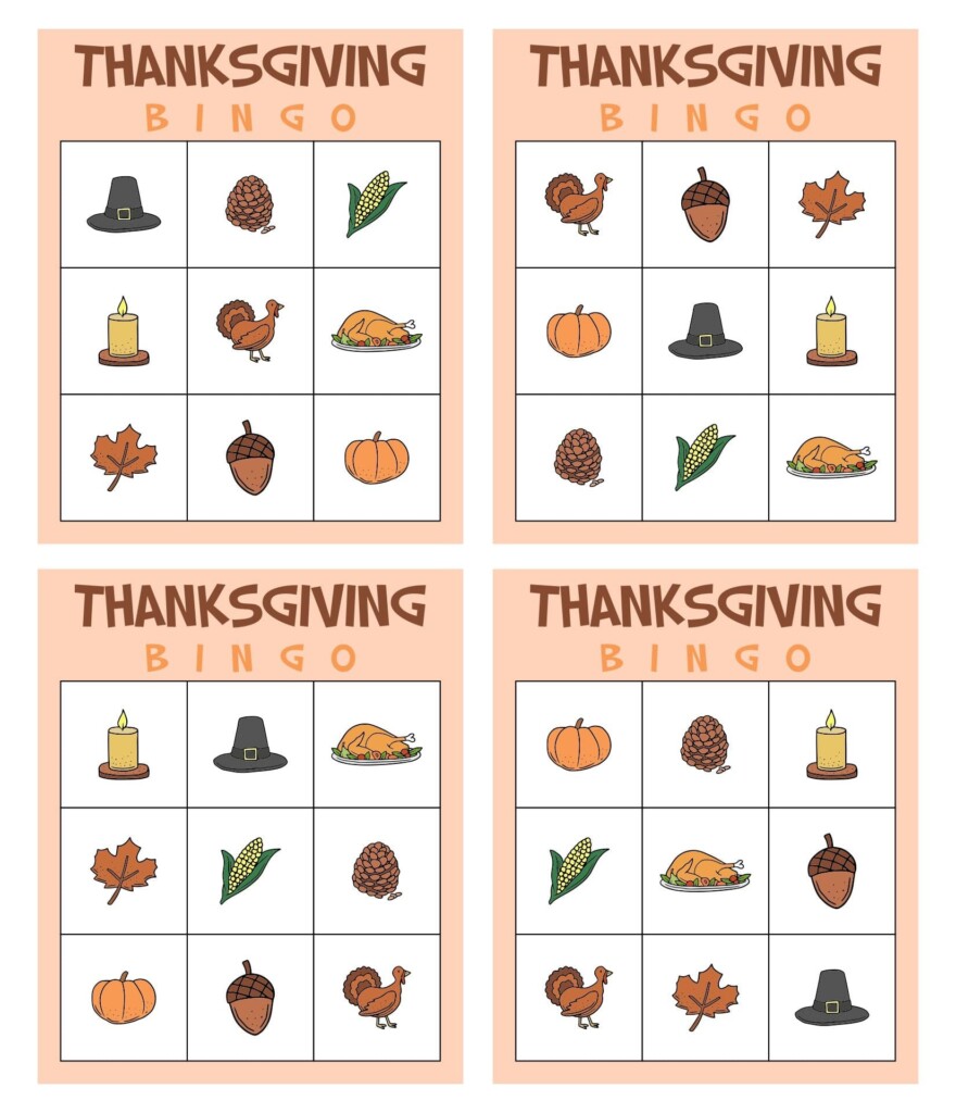 Printable Thanksgiving Bingo PrintableLib